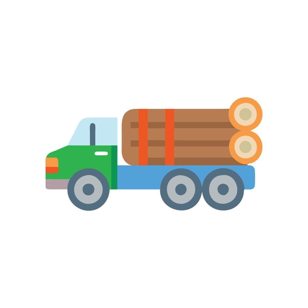 Stylized Logging Truck Icon for Wood Transport vector