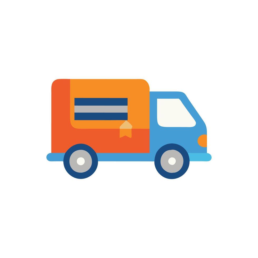 Stylized Mail Delivery Van Icon for Services vector