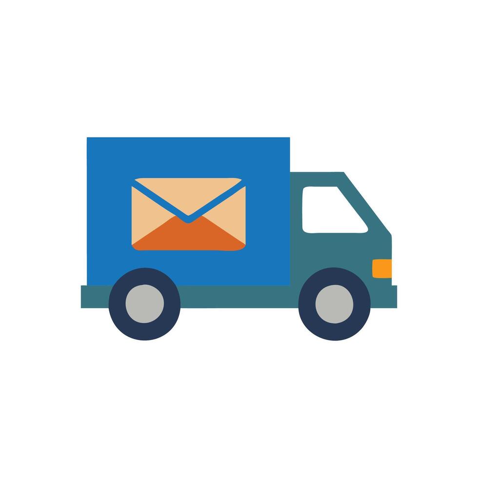 Stylized Mail Truck Icon for Postal Operations vector