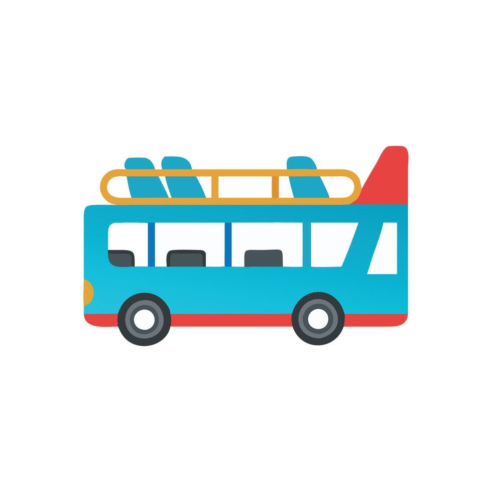 Exciting OpenTop Tour Bus Icon for City Tours vector