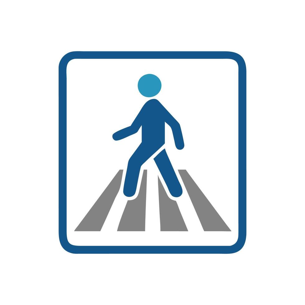 Distinctive Pedestrian Crossing Icon for Branding Use vector