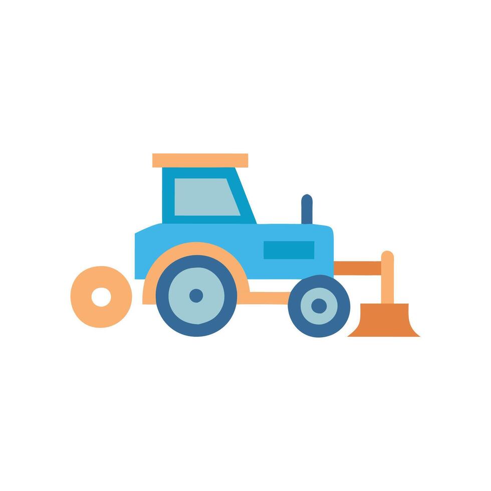 Creative Plowing Tractor Icon for Marketing Use vector