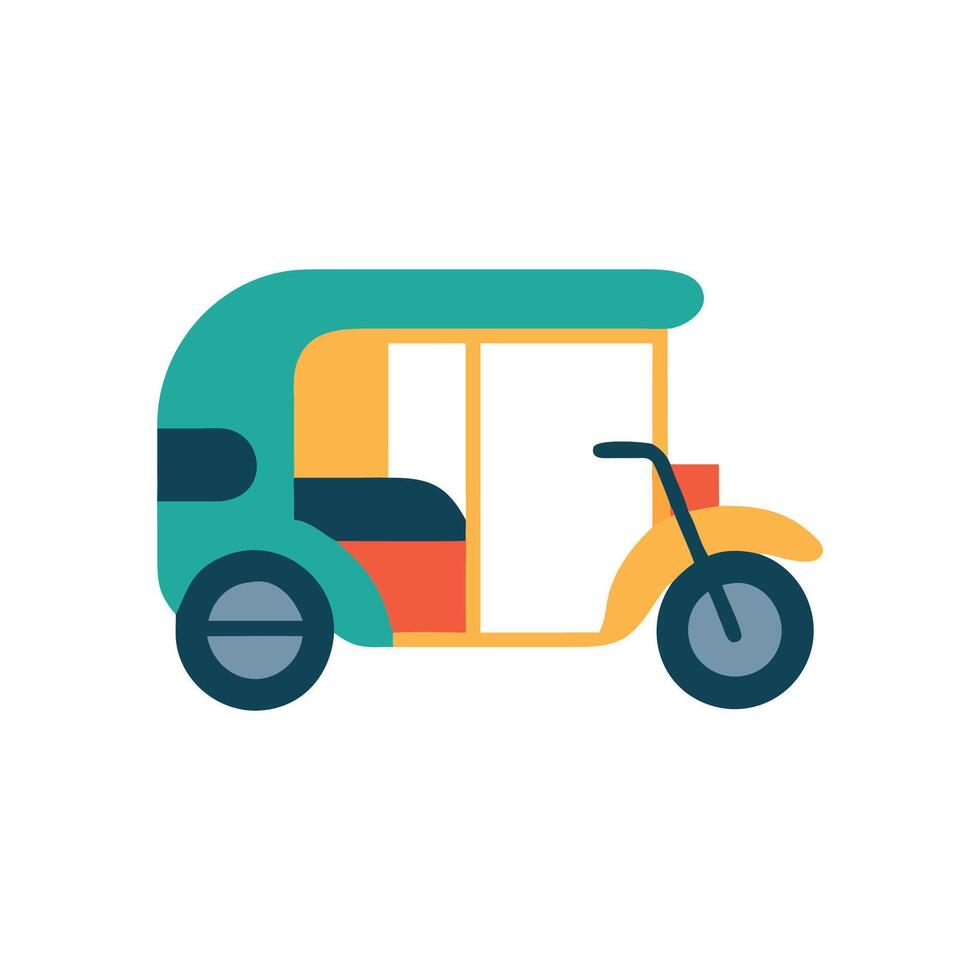 Unique Rickshaw Icon for Cultural Transport Themes vector