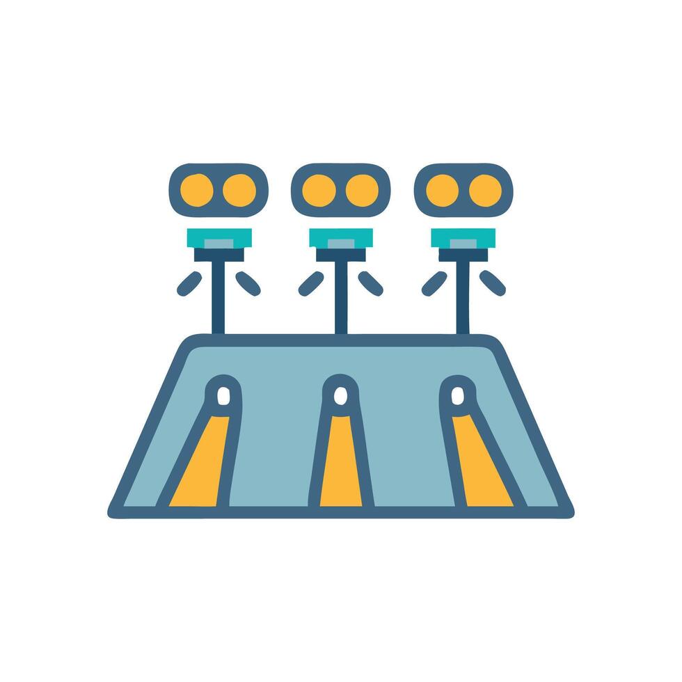 Bright Runway Lights Icon for Aviation vector