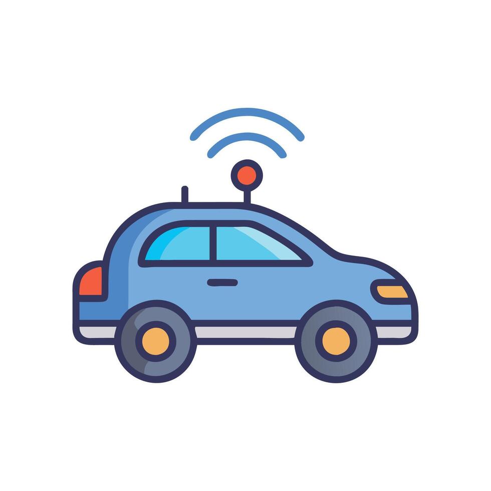 Creative SelfDriving Car Icon for Future Transportation vector