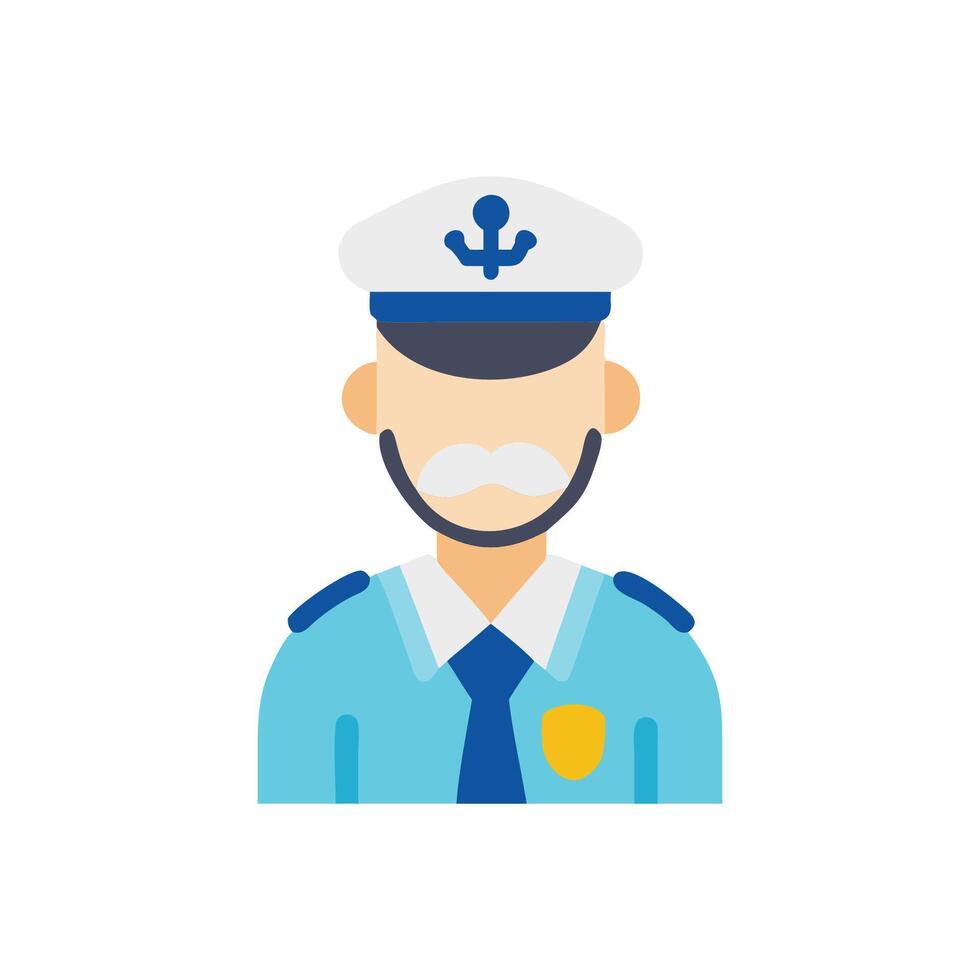 Charming Ship Captain Icon for Nautical Fun vector