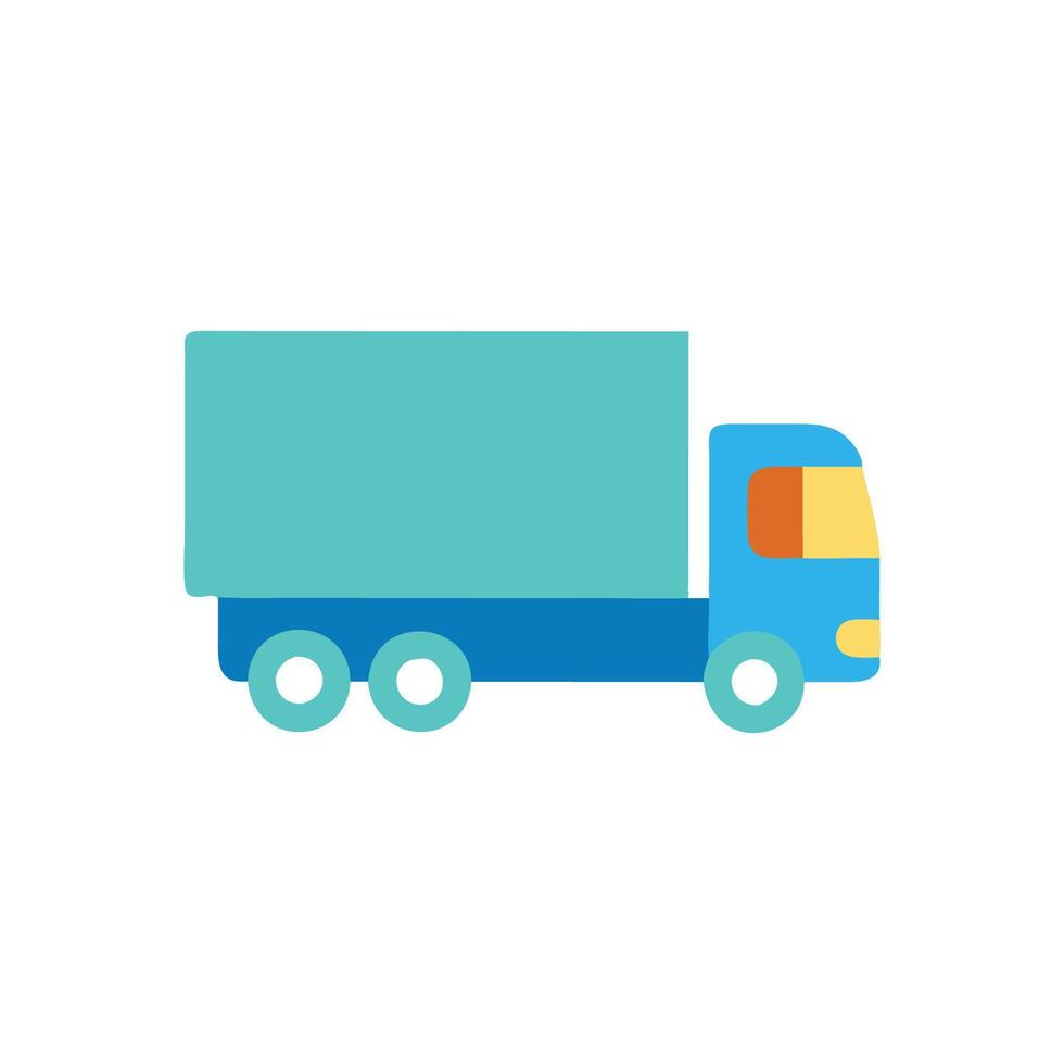 Strong Semi Truck Icon for Heavy Load Transport vector