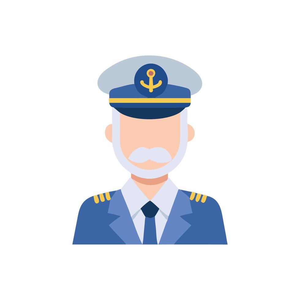 Nautical Ship Captain Icon for Maritime Adventures vector