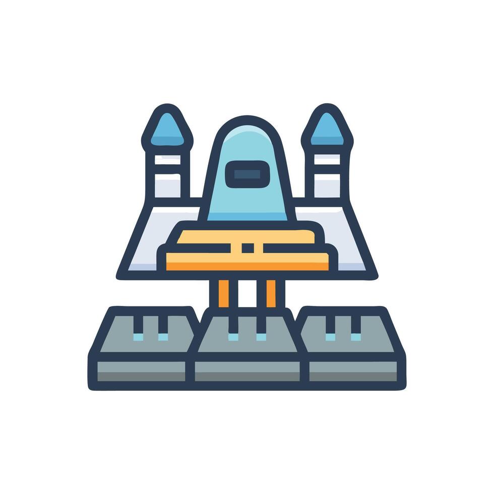 Futuristic Spaceport Icon for Cosmic Launches vector