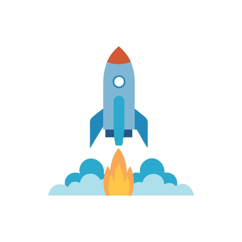 Futuristic Space Rocket Launch Icon for Exploration vector