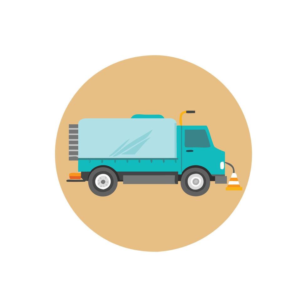 Innovative Street Sweeper Truck Icon for City Maintenance vector