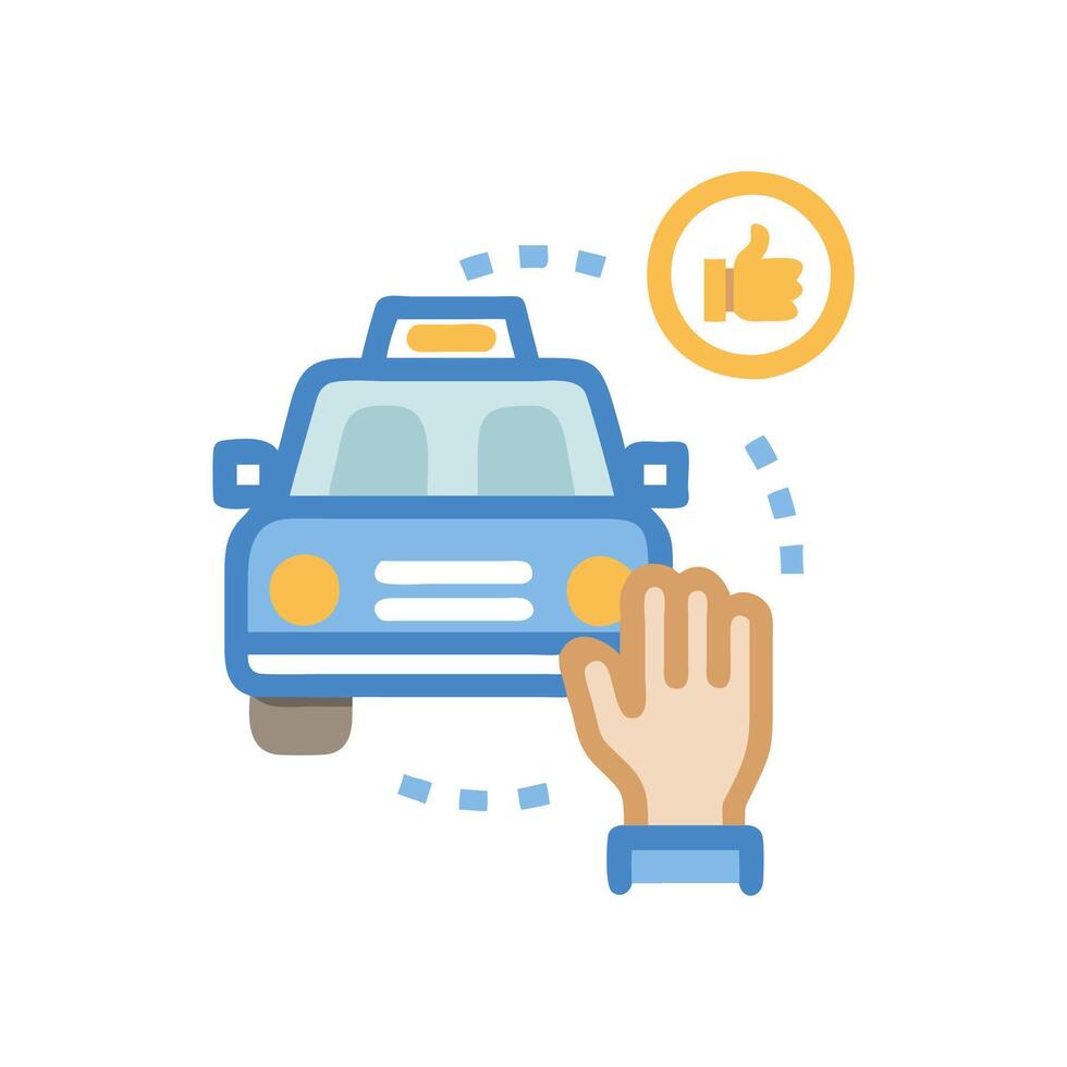Dynamic Taxi Hailing Icon for Urban Mobility vector