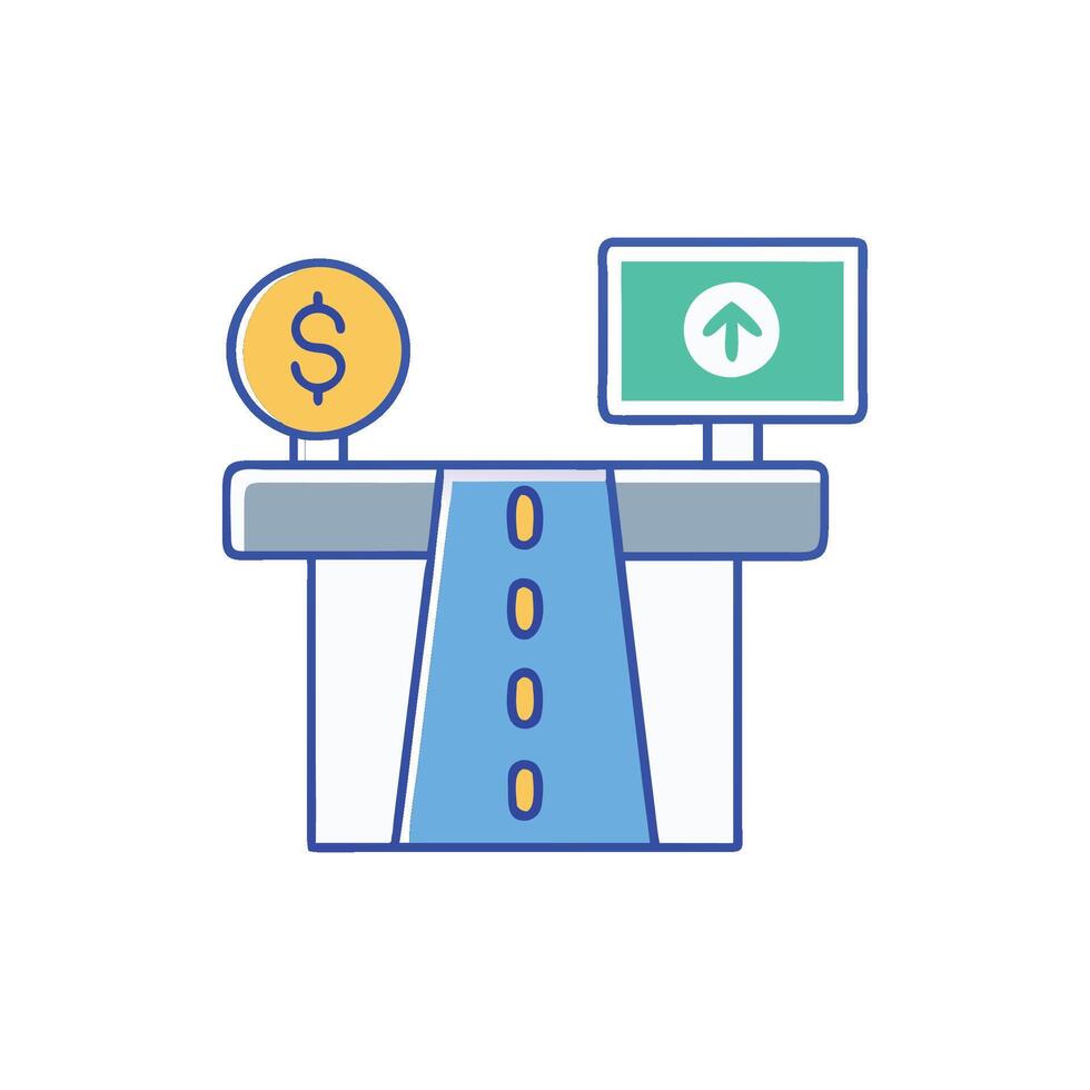 Creative Toll Road Icon for Efficient Travel vector