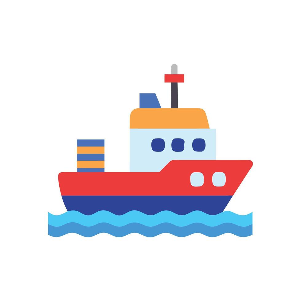 Stylish Tugboat Icon for Nautical Operations vector