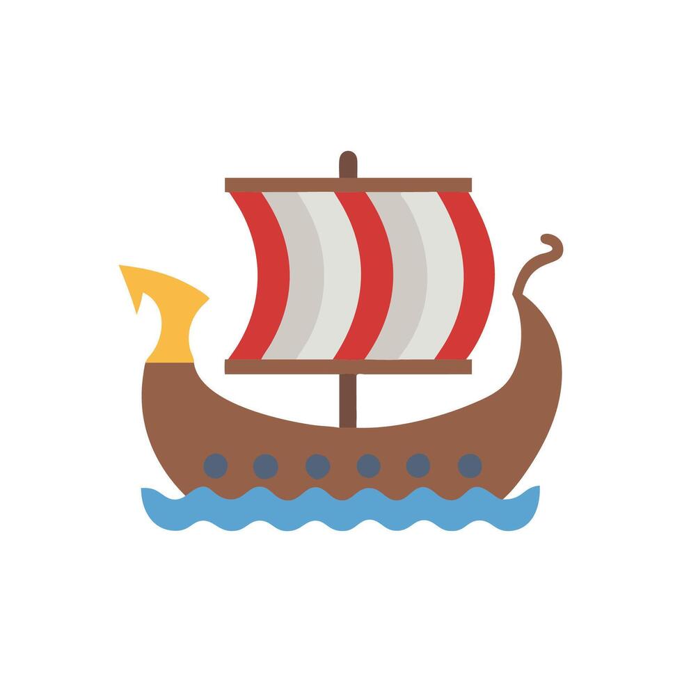 Stylish Viking Ship Icon for Maritime Festivals vector