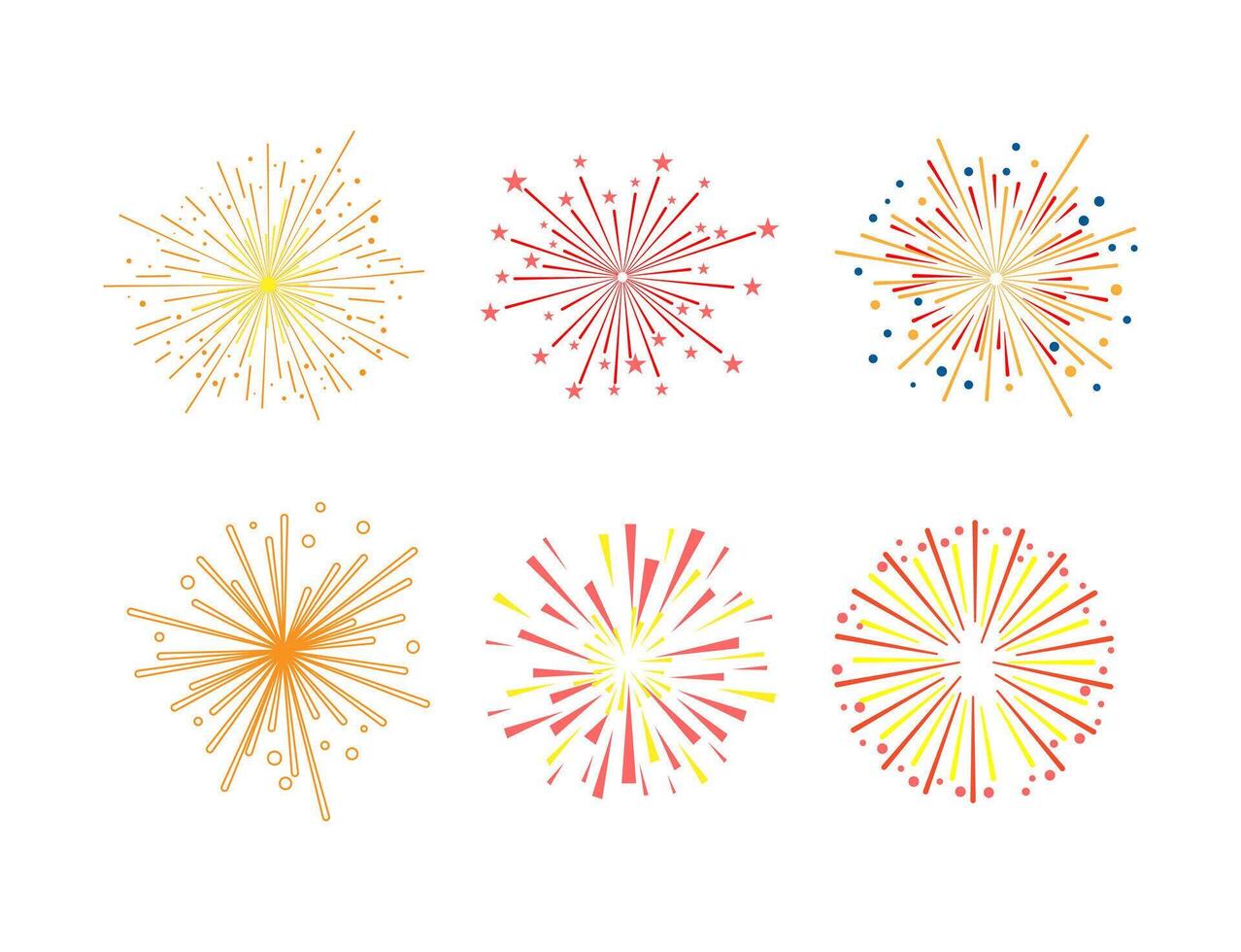 Exploding Firework Sparkle as Festive Show with Flashes of Celebratory Salute Set vector