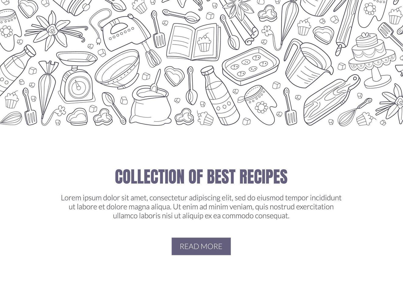 Template for a collection of the best recipes. illustration on a white background. vector