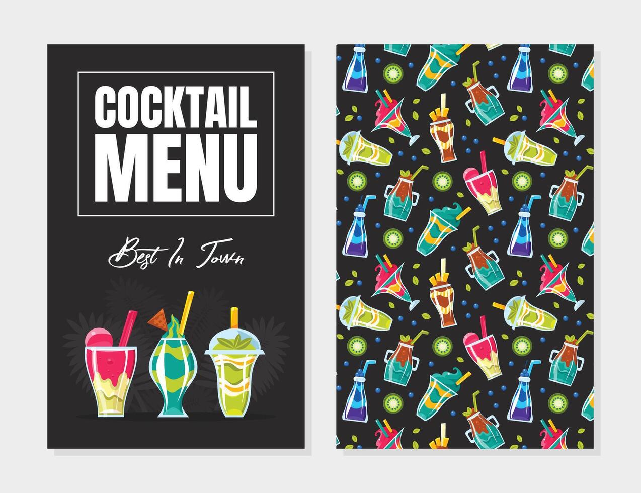 Menu layout for cocktail bar. illustration. vector