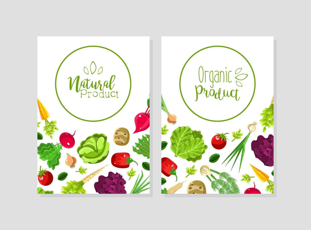 Poster Templates with the inscriptions Natural product and Organic product. illustration on a white background. vector