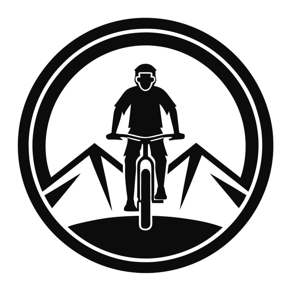 Off-Road Cycling Silhouette Art vector