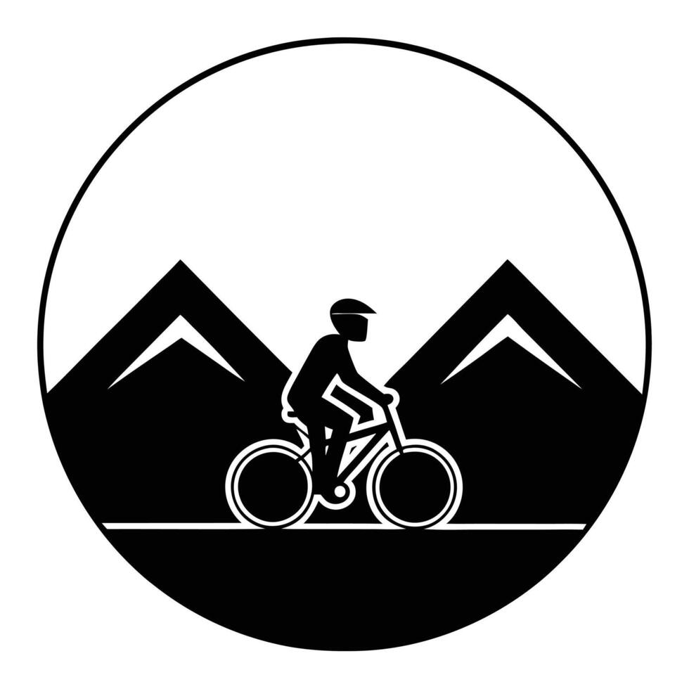 Mountain Adventure Cycling Silhouette vector
