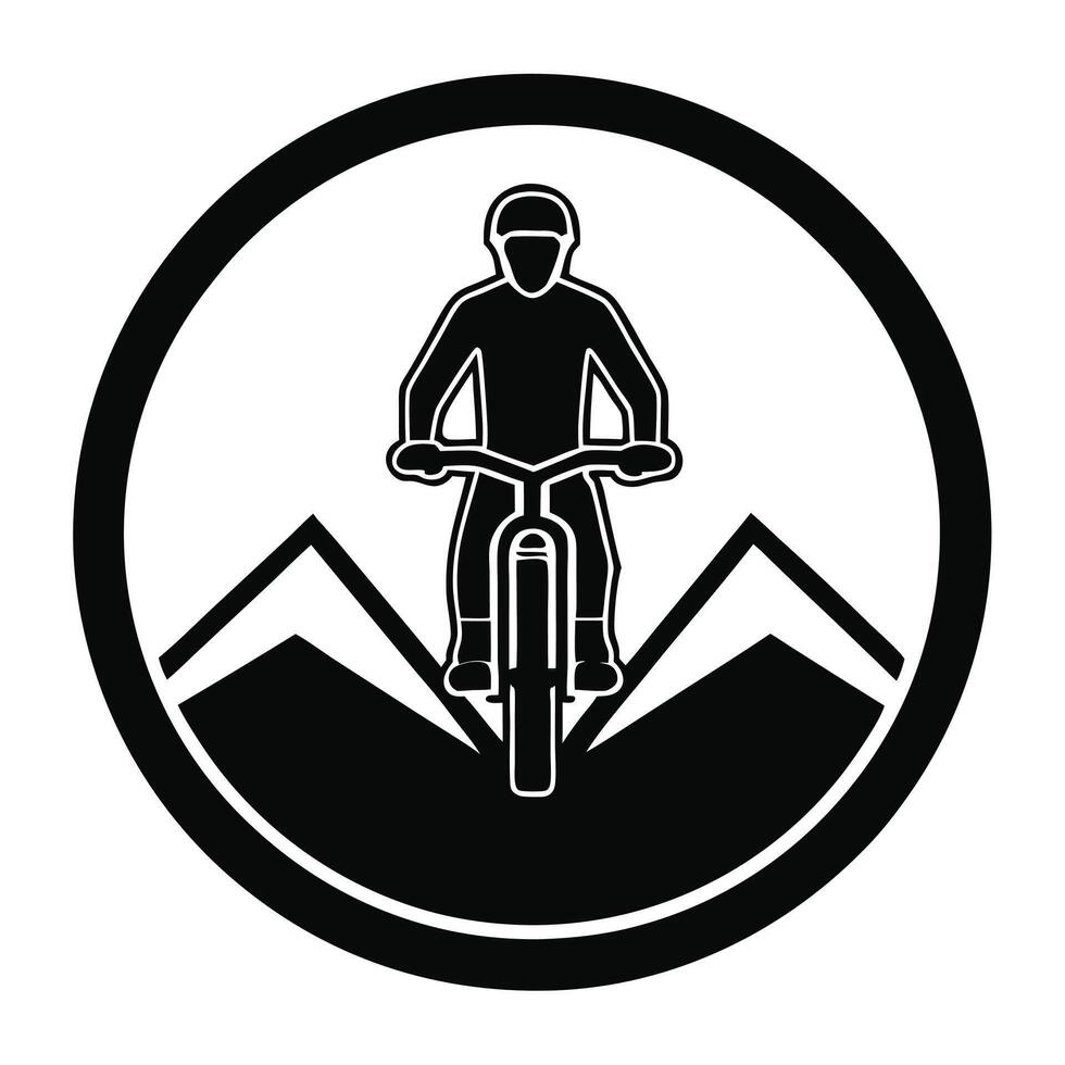 Mountain Biking Silhouette Illustration vector