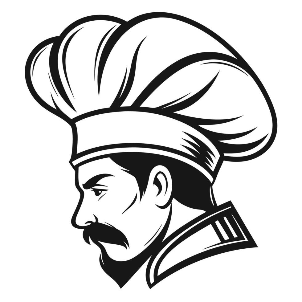 Elegant Chef Silhouette Logo vector