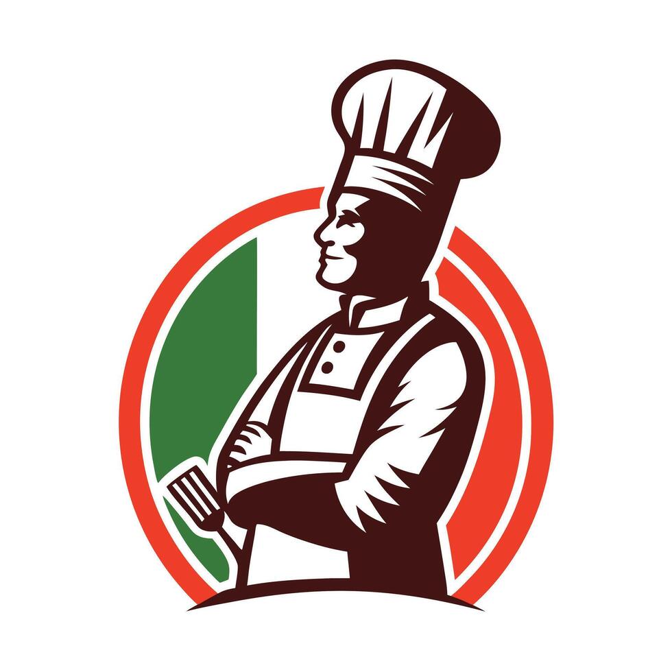 Black Silhouette of Chef Logo vector
