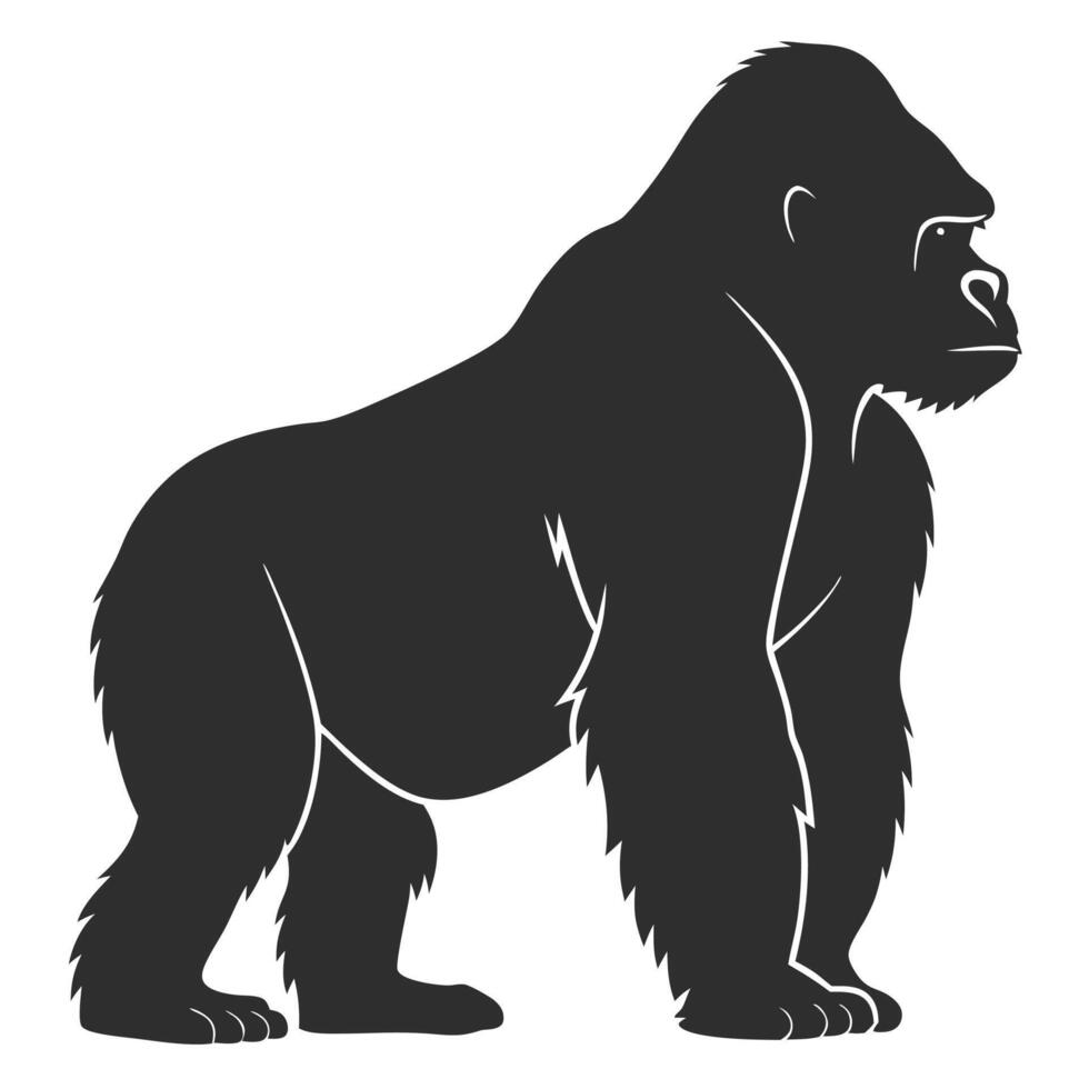 Gorilla Roaring Silhouette Art vector