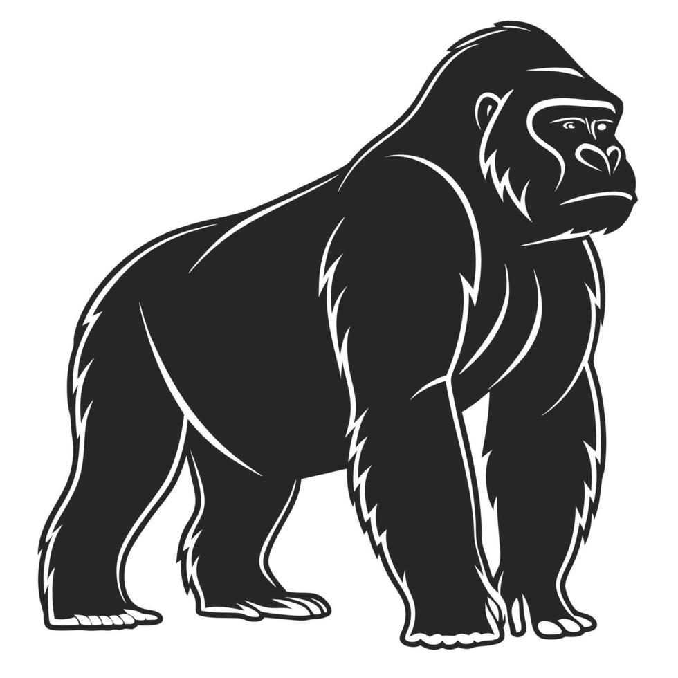 Gorilla Shadow Silhouette vector