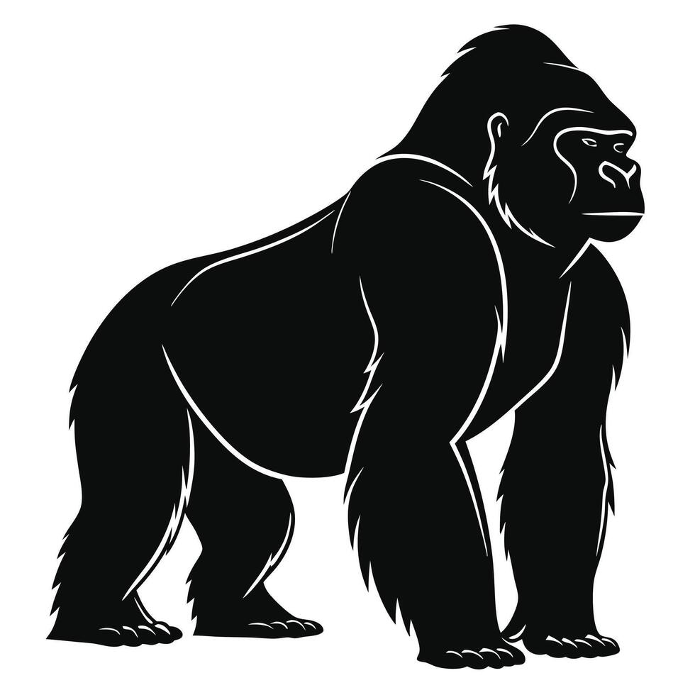 Silhouette of a Gorilla vector