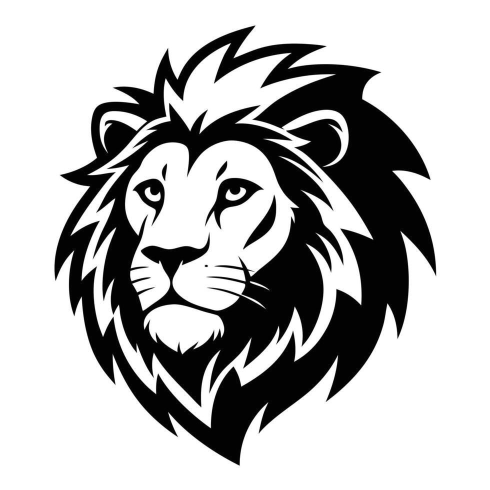 Fierce Lion Silhouette Emblem vector