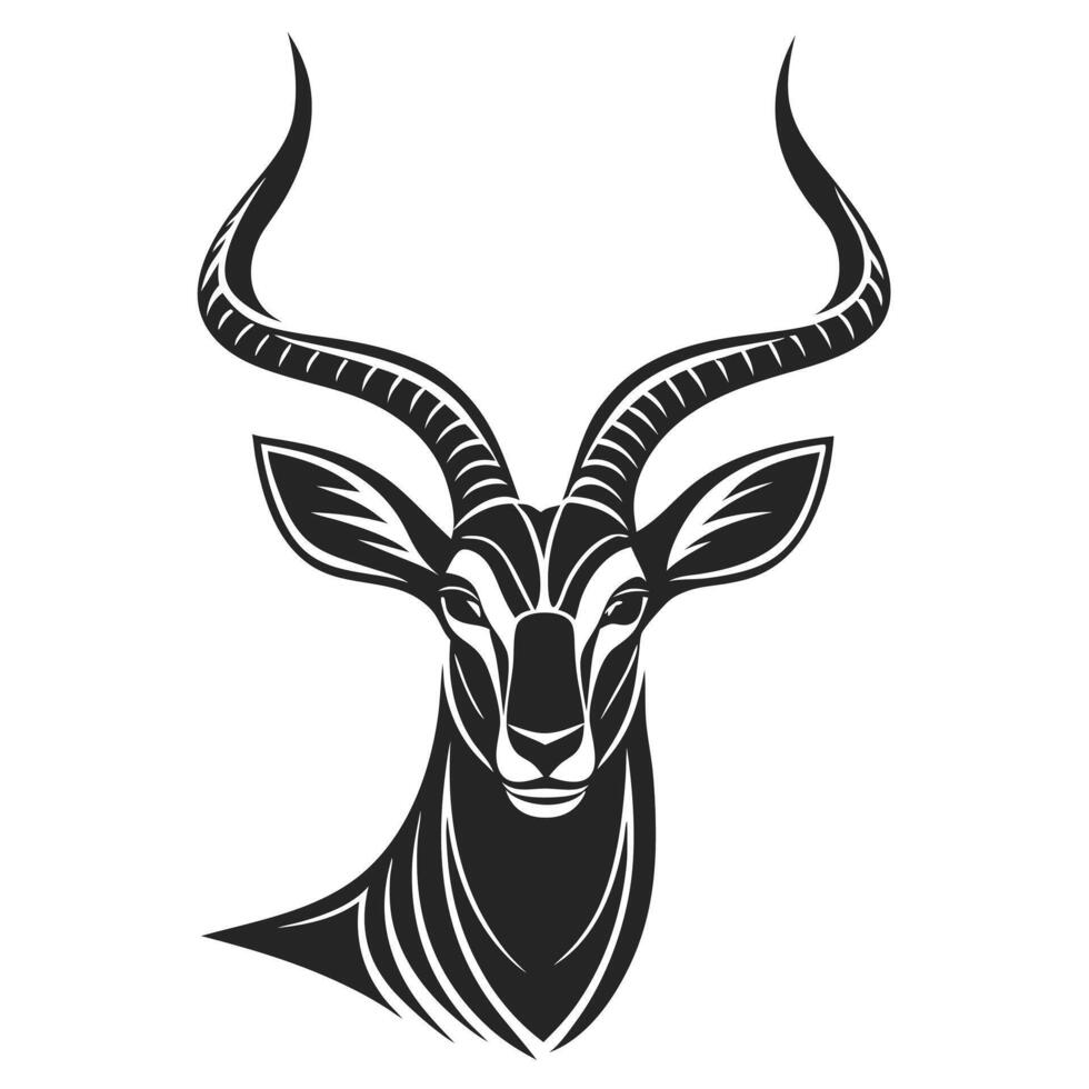 Kudu Antelope Silhouette Illustration for Safari Lovers vector