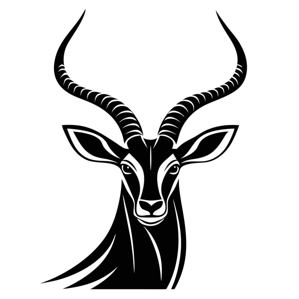 Stunning Kudu Antelope Silhouette for Safari Theme vector