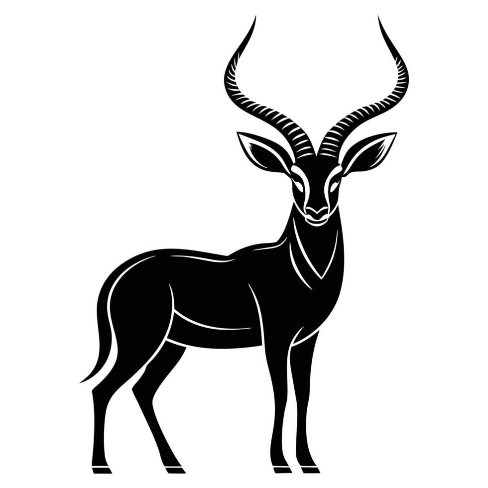 Kudu Antelope Silhouette Symbolizing African Wilderness vector