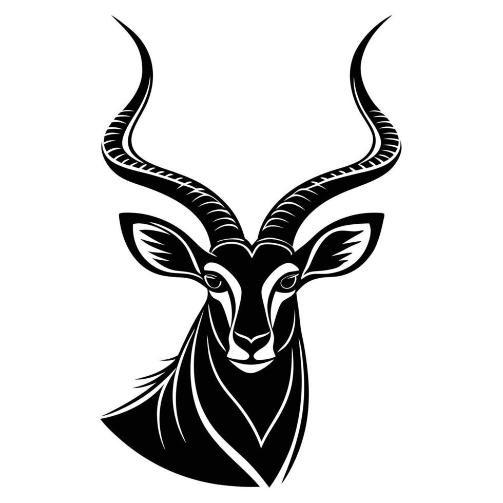 Majestic Kudu Antelope Silhouette Design vector