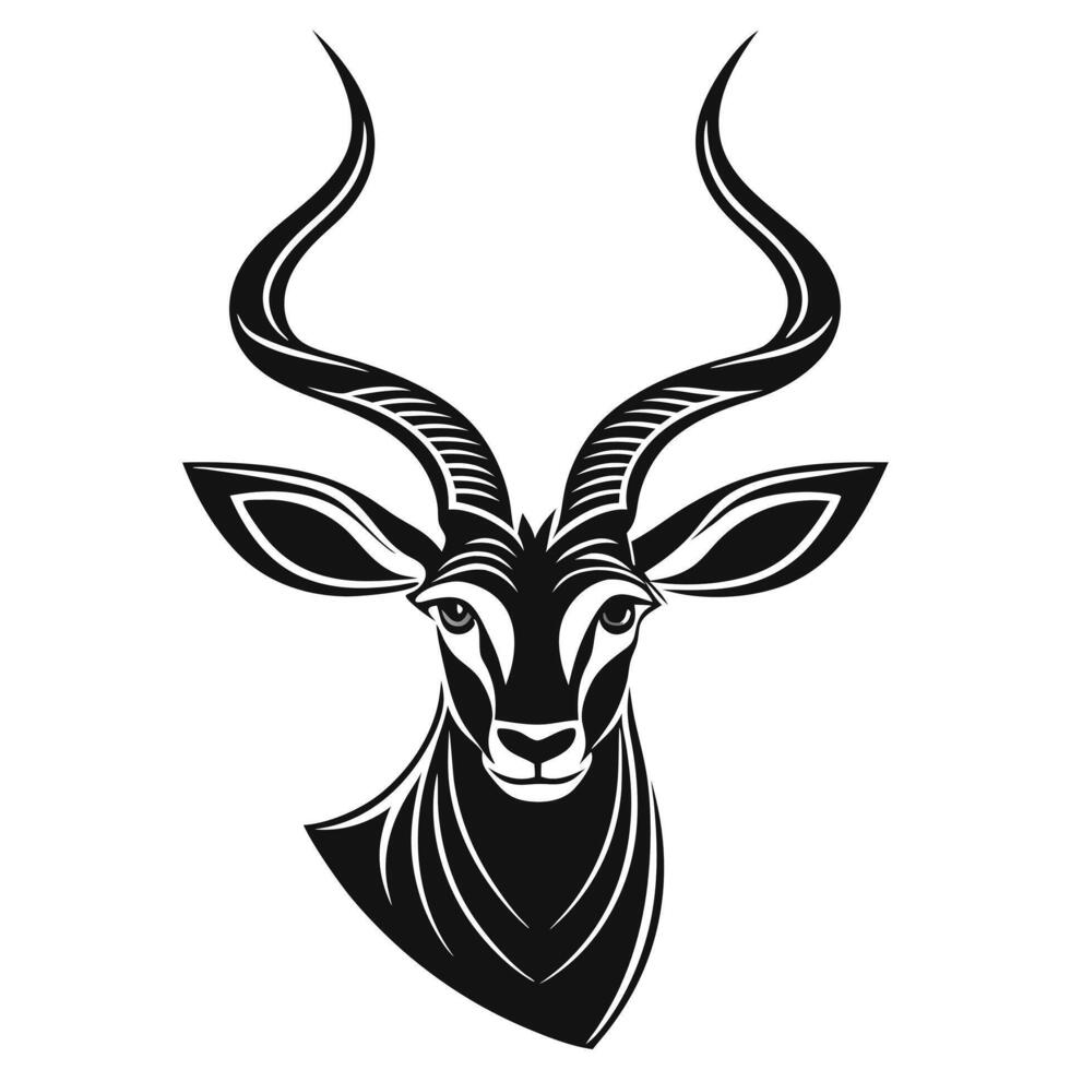 Elegant Kudu Antelope Silhouette Symbol vector