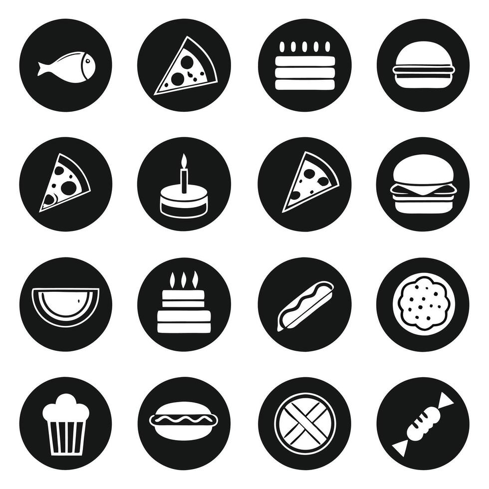 Compact Food Web Glyph Icons for Design vector