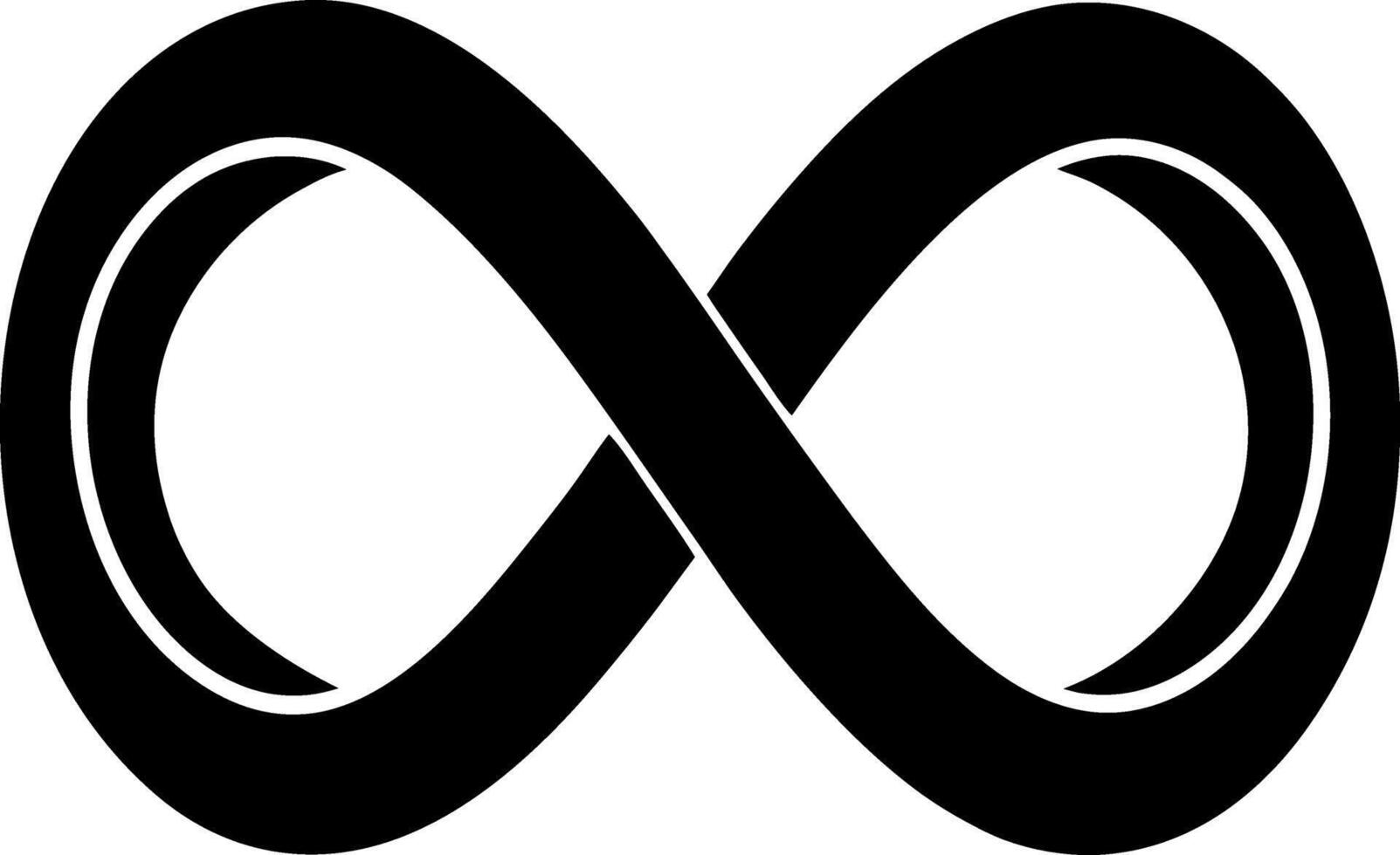 Minimalist Black Infinity Symbol Illustration Representing Limitlessness and Eternity vector