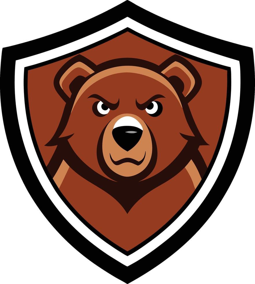 Bear Head With sheild vector