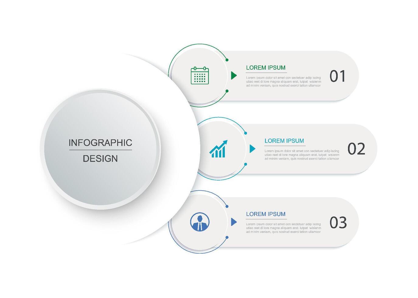 3 data infographics tab layout template. Illustration business abstract background. vector