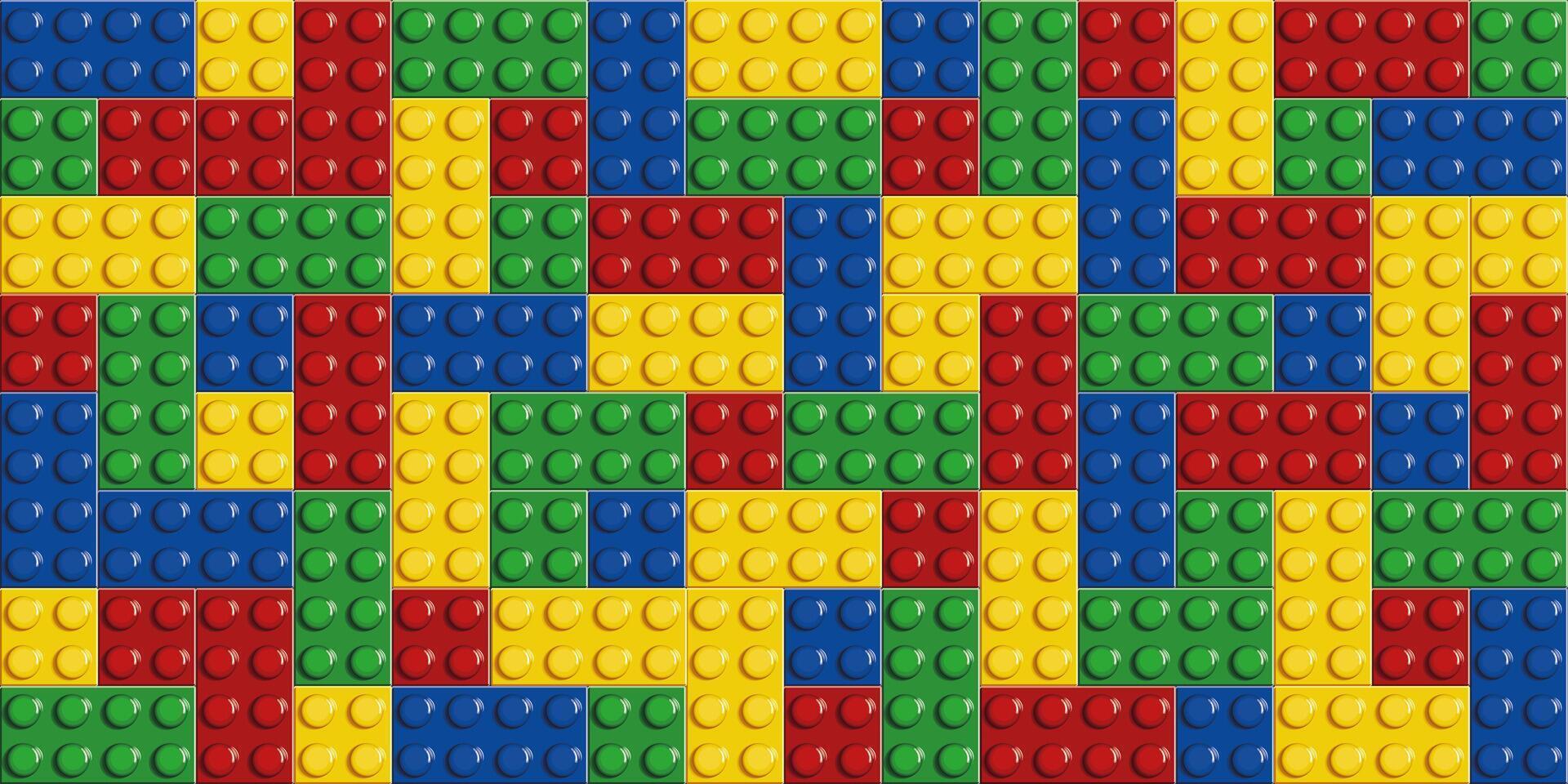a colorful toy brick blocks game pattern with squares and rectangles vector