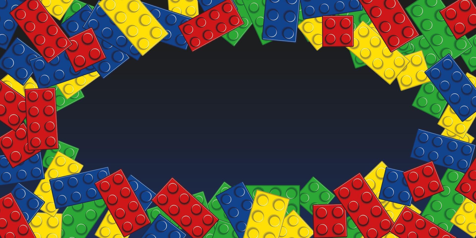 a colorful background made of toy brick blocks vector