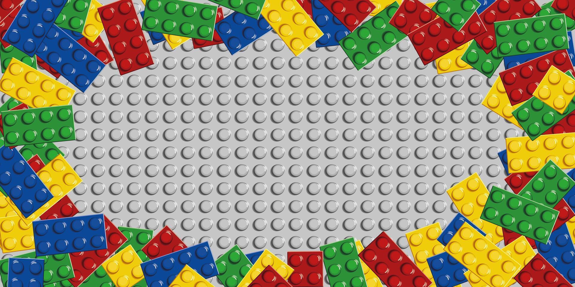 toy brick blocks game frame with a blank space for text vector