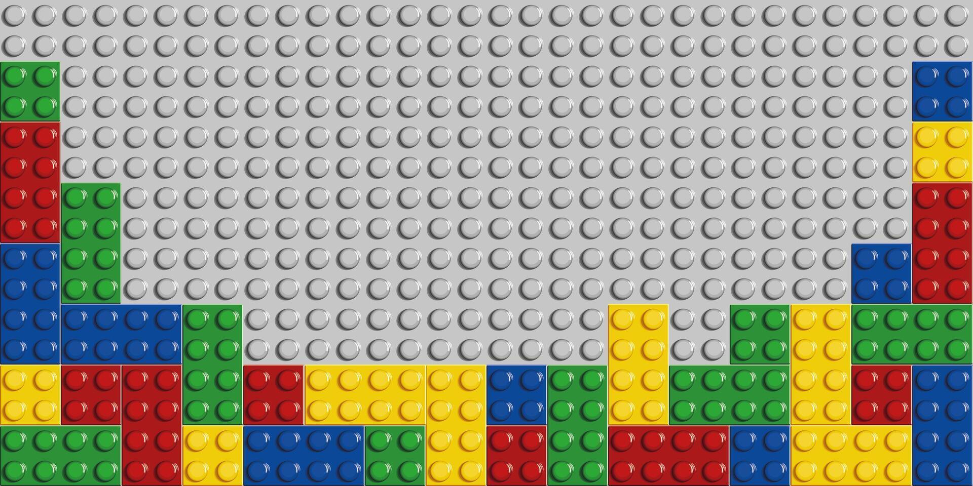toy brick blocks game wall with a gray background vector