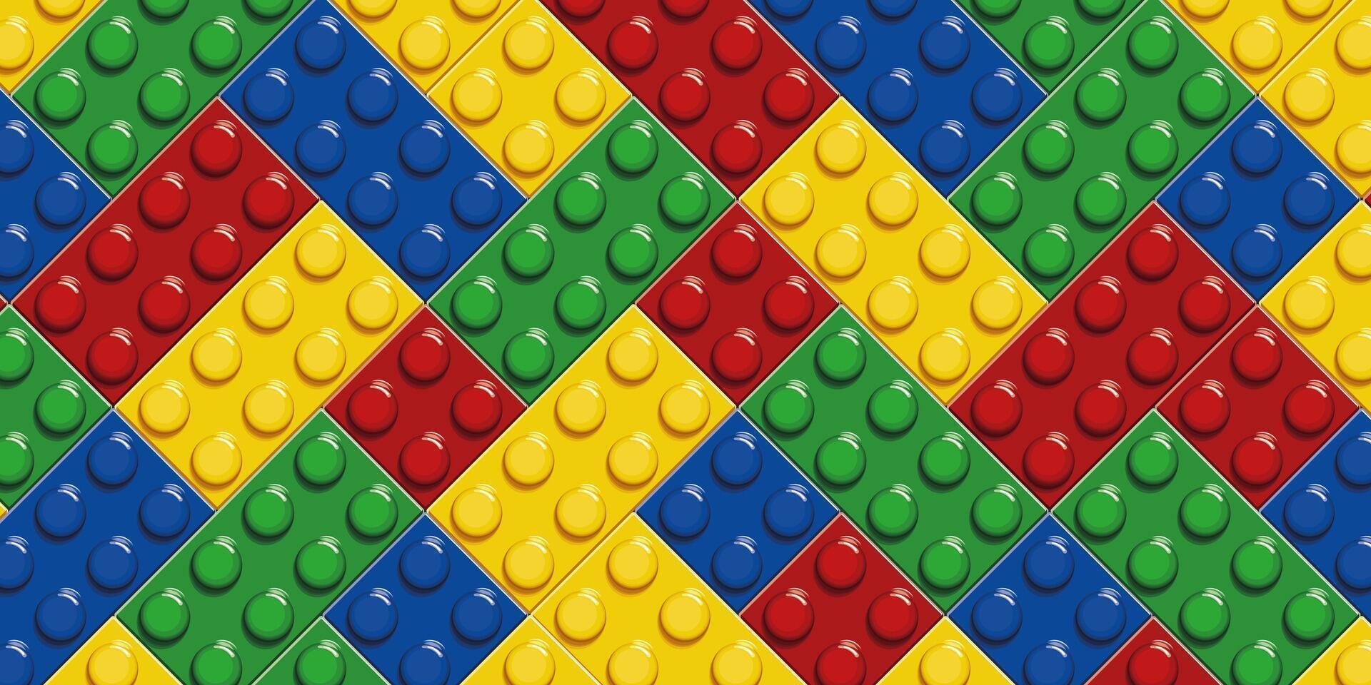 colorful pattern of toy brick blocks game vector