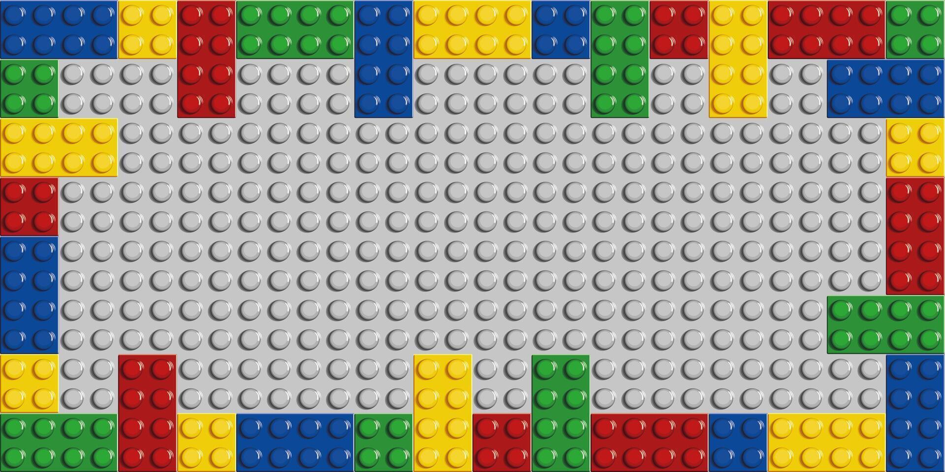toy brick blocks game frame with colorful blocks on a white background vector