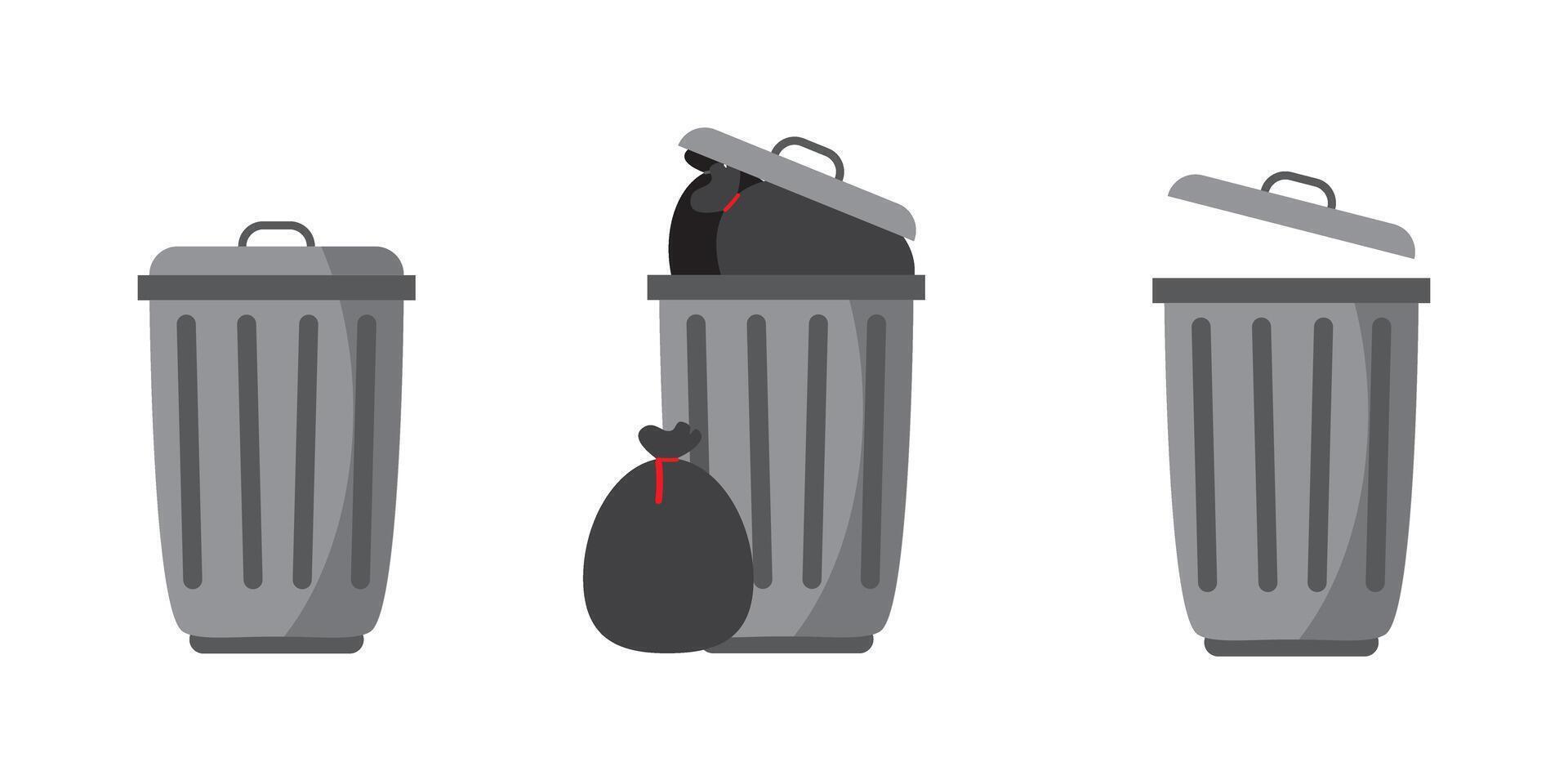 Trash can garbage dustbin. vector