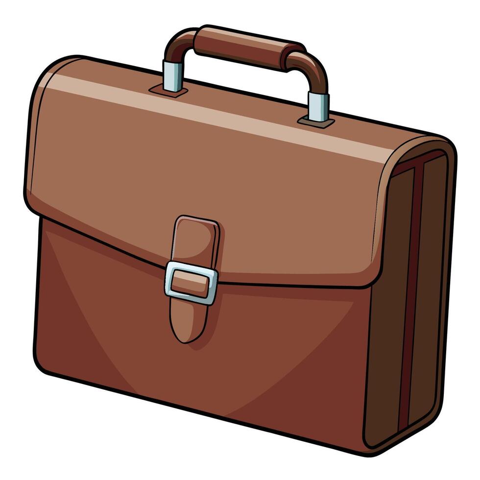 Briefcase With A Polished Leather vector