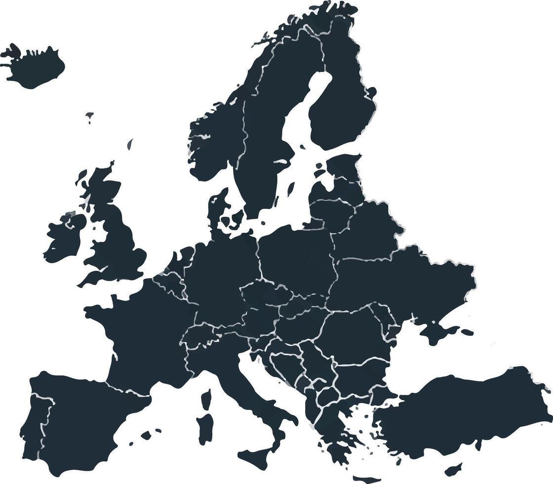 Illustration of a map of Europe with isolated on a white background vector
